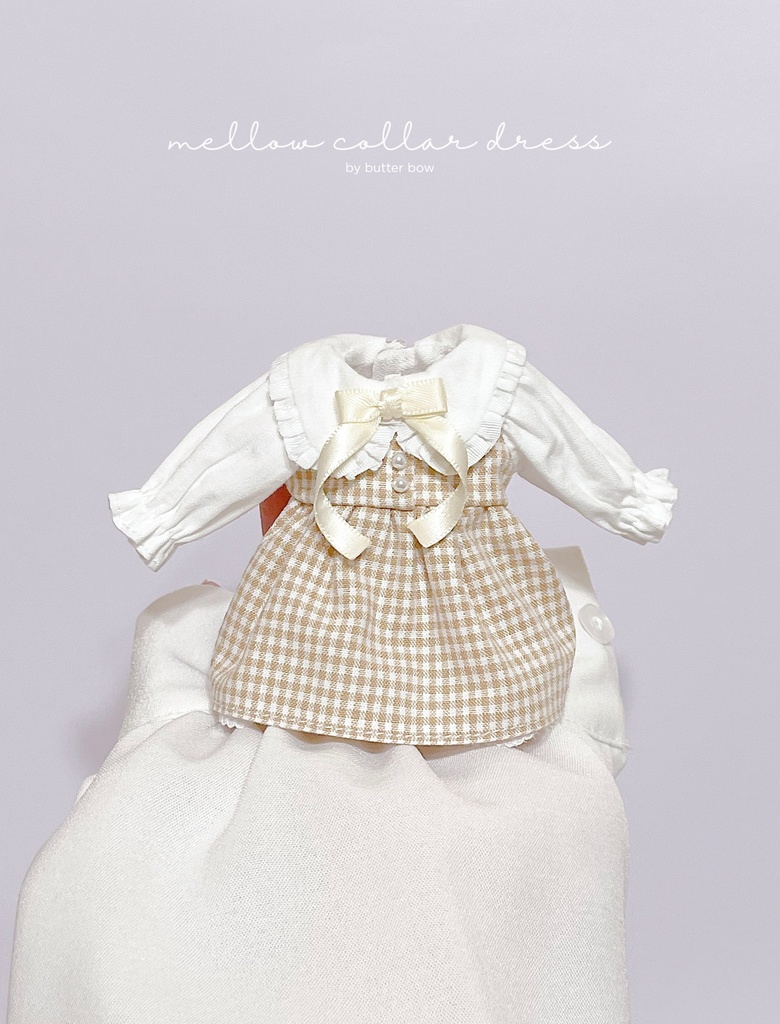 mellow collar dress(Curvy) #14 - ボニーバニー6/7・小1/6ブラインドドール用ワンピース