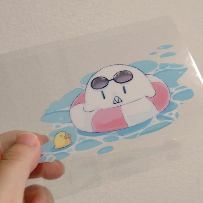 助手のクリアポストカード（夏）