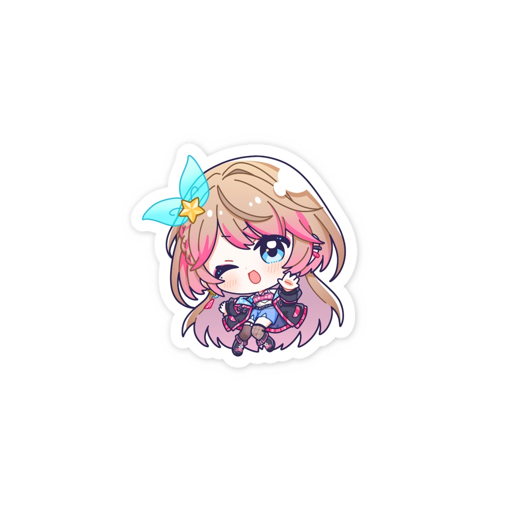 kawaii wink sticker