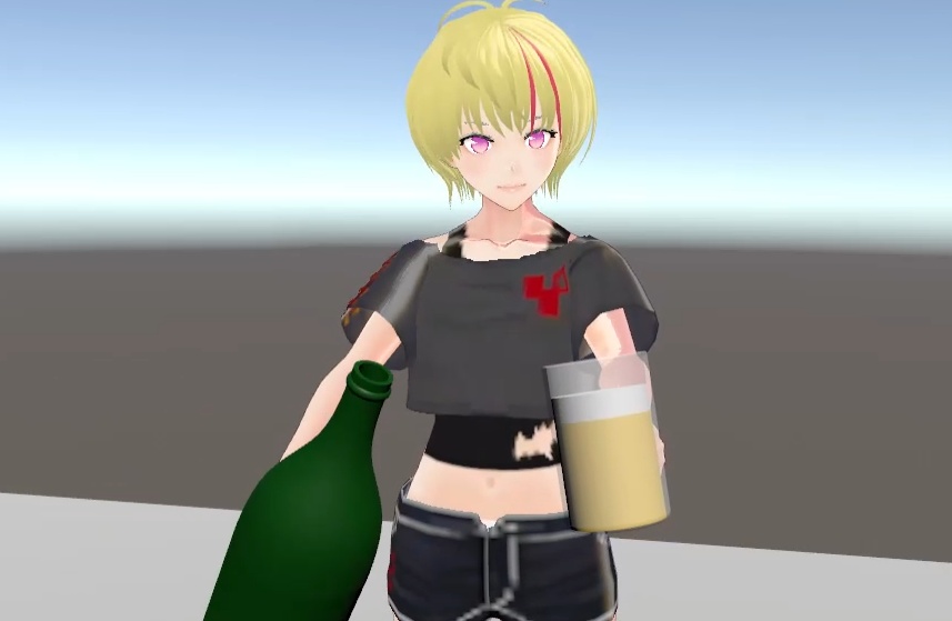 【cluster用アイテム】ビール瓶とグラス