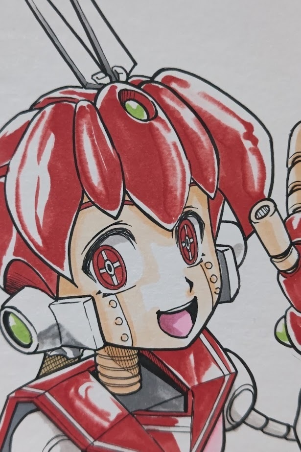 イラスト色紙「ロボこみ」