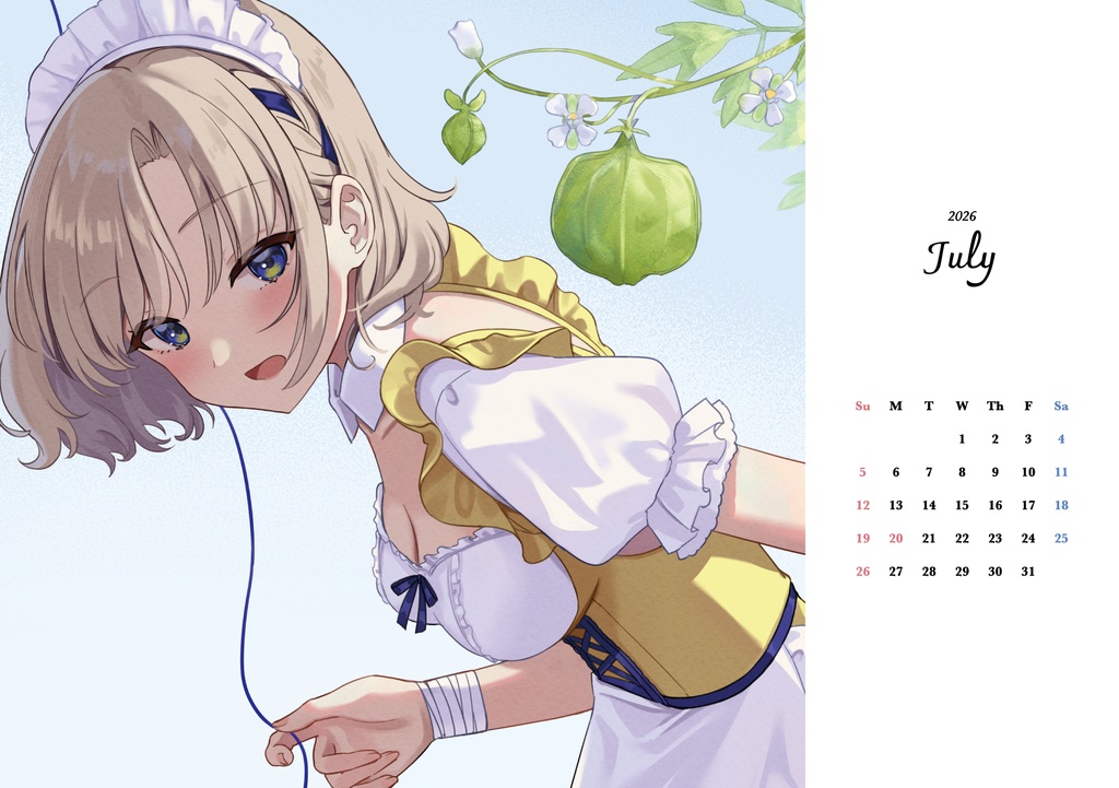 【C105新刊】メイド × 花 カレンダー2026