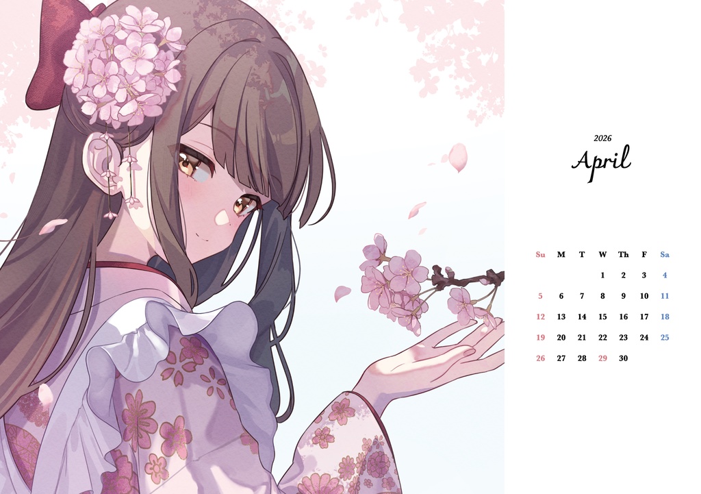 【C105新刊】メイド × 花 カレンダー2026