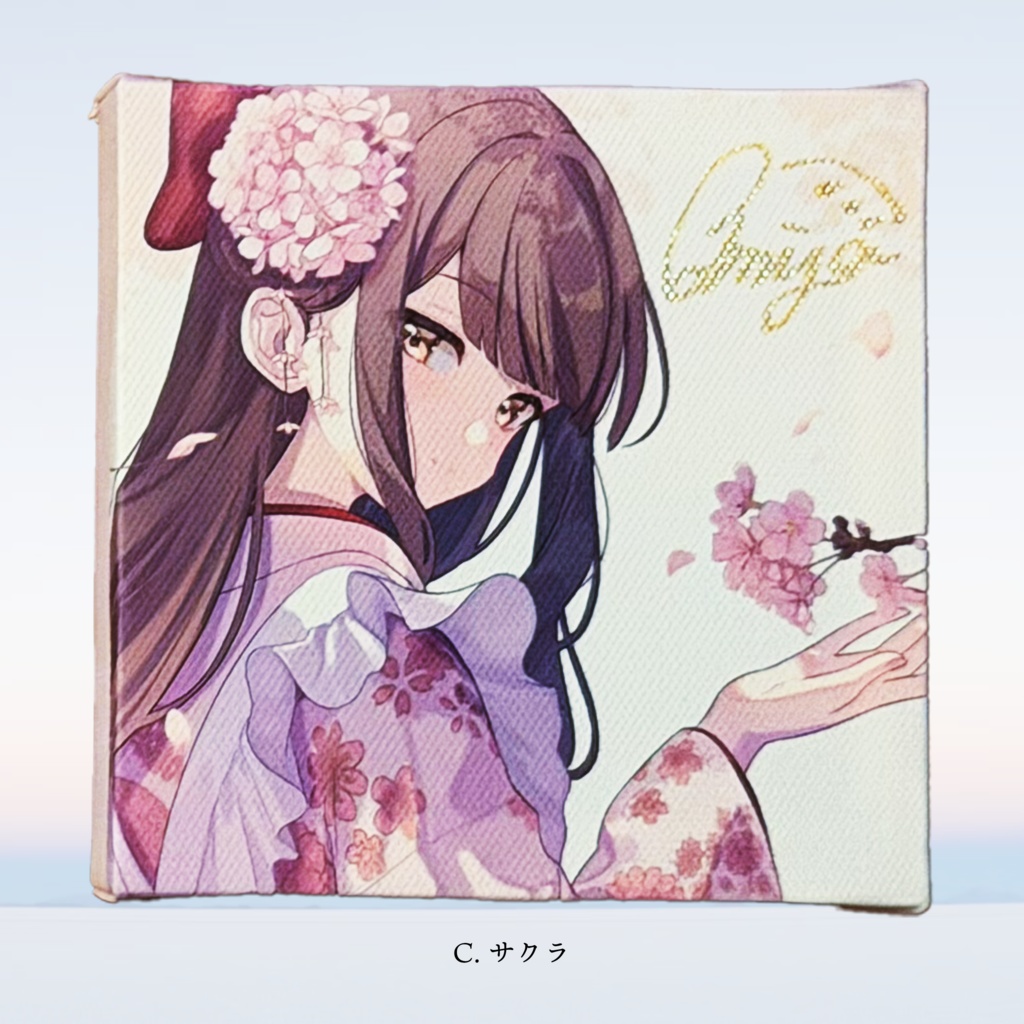 【メイド博覧会】メイド × 花 直筆サイン入りミニキャンバス