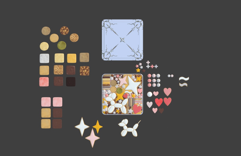 【3Dモデル】クッキー缶&クッキー【blend/fbx】