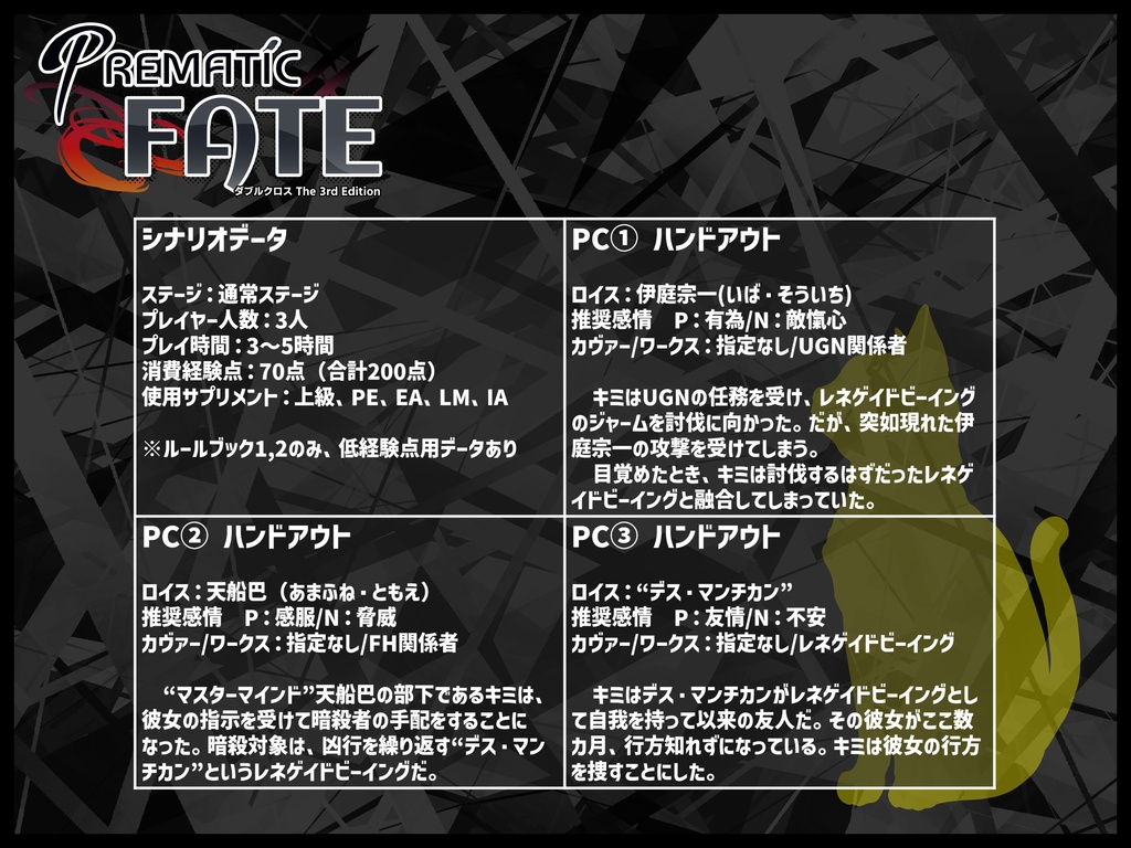ダブルクロス The 3rd Edition「Prematic Fate」SPLL:E113336
