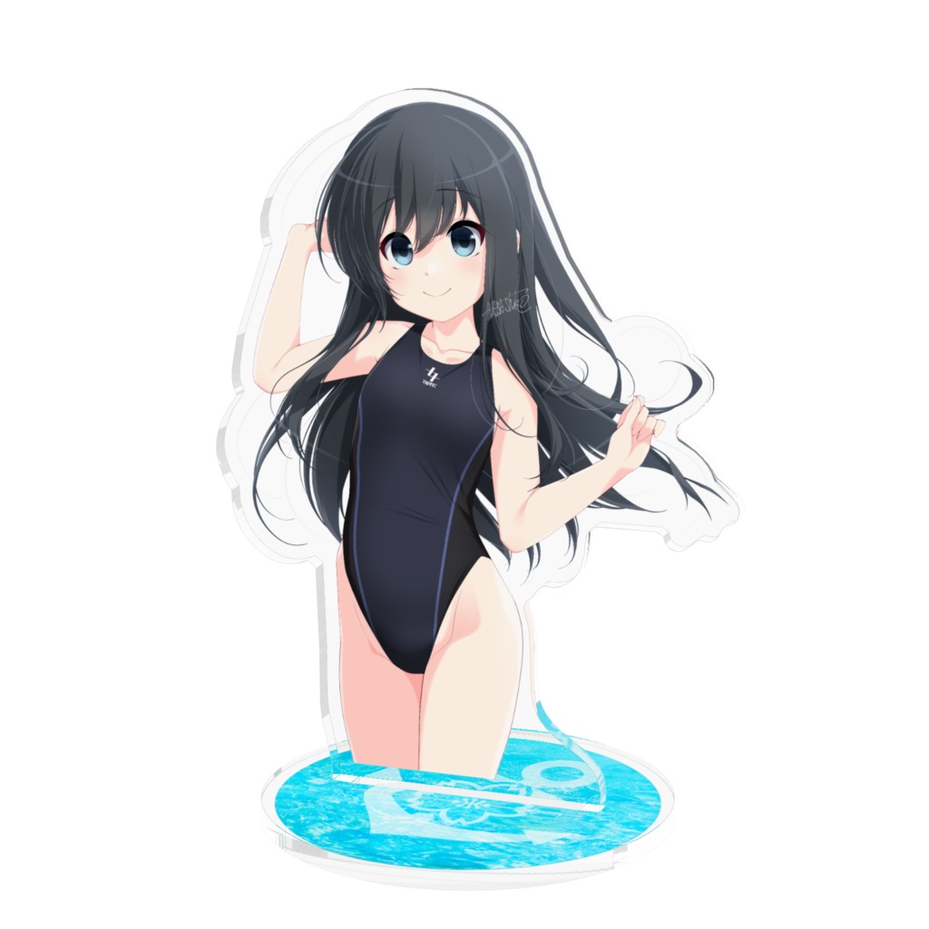 【朝潮】水浴び娘アクリルフィギュア17(競泳水着)