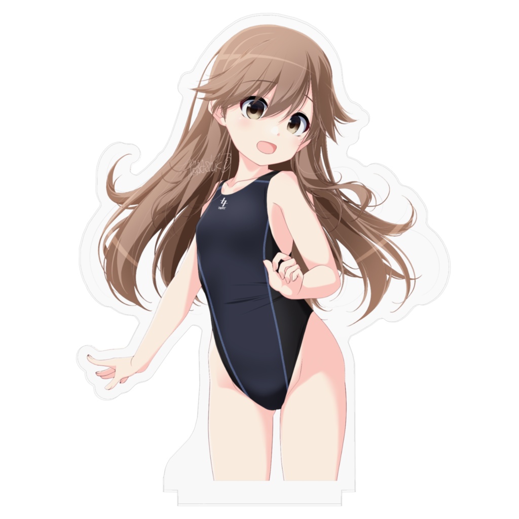 【荒潮】水浴び娘アクリルフィギュア18(競泳水着)