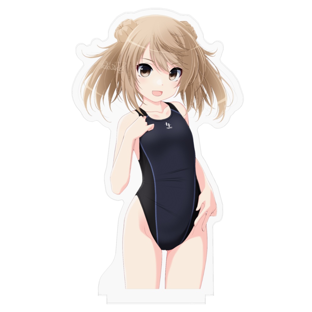 【満潮】水浴び娘アクリルフィギュア20(競泳水着)