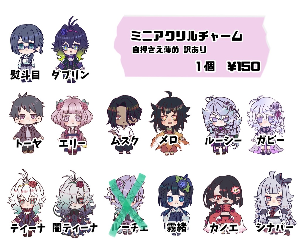 ミニアクリルチャーム　訳あり