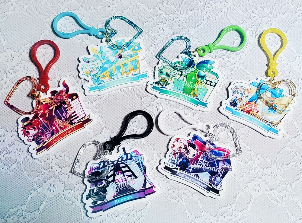 プレゼントボックス風アクリルキーホルダー