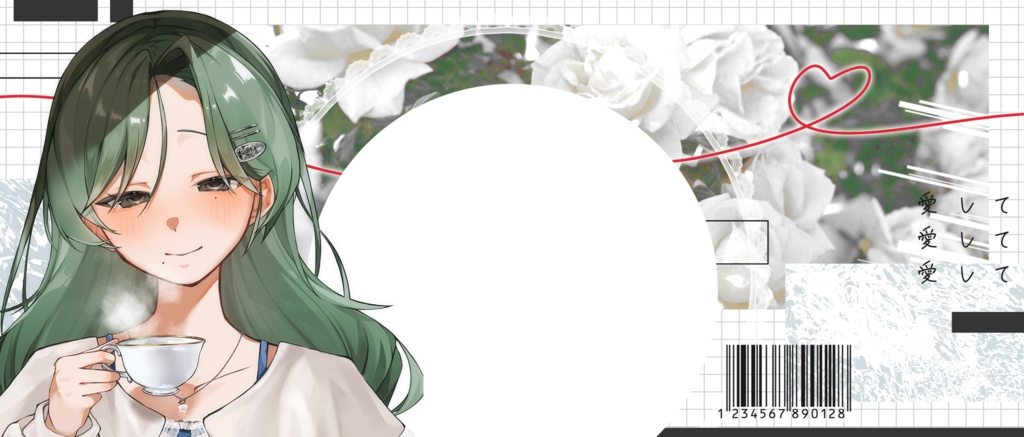 IRIAM/IRIAMヘッダー・アイコンリング(無機質と赤い糸)