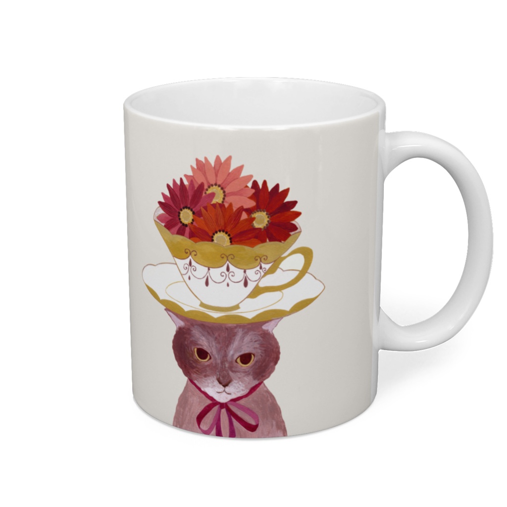 Flower tea 猫 マグカップ