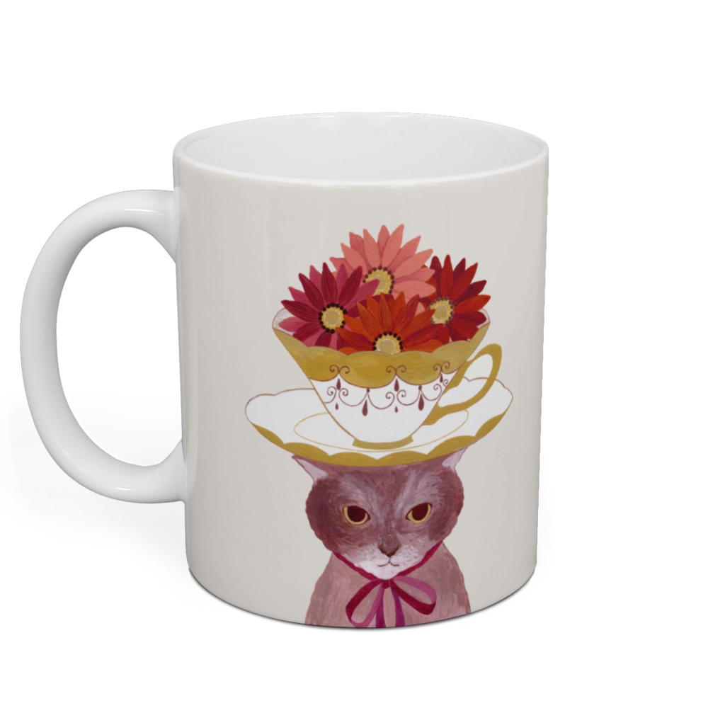 Flower tea 猫 マグカップ
