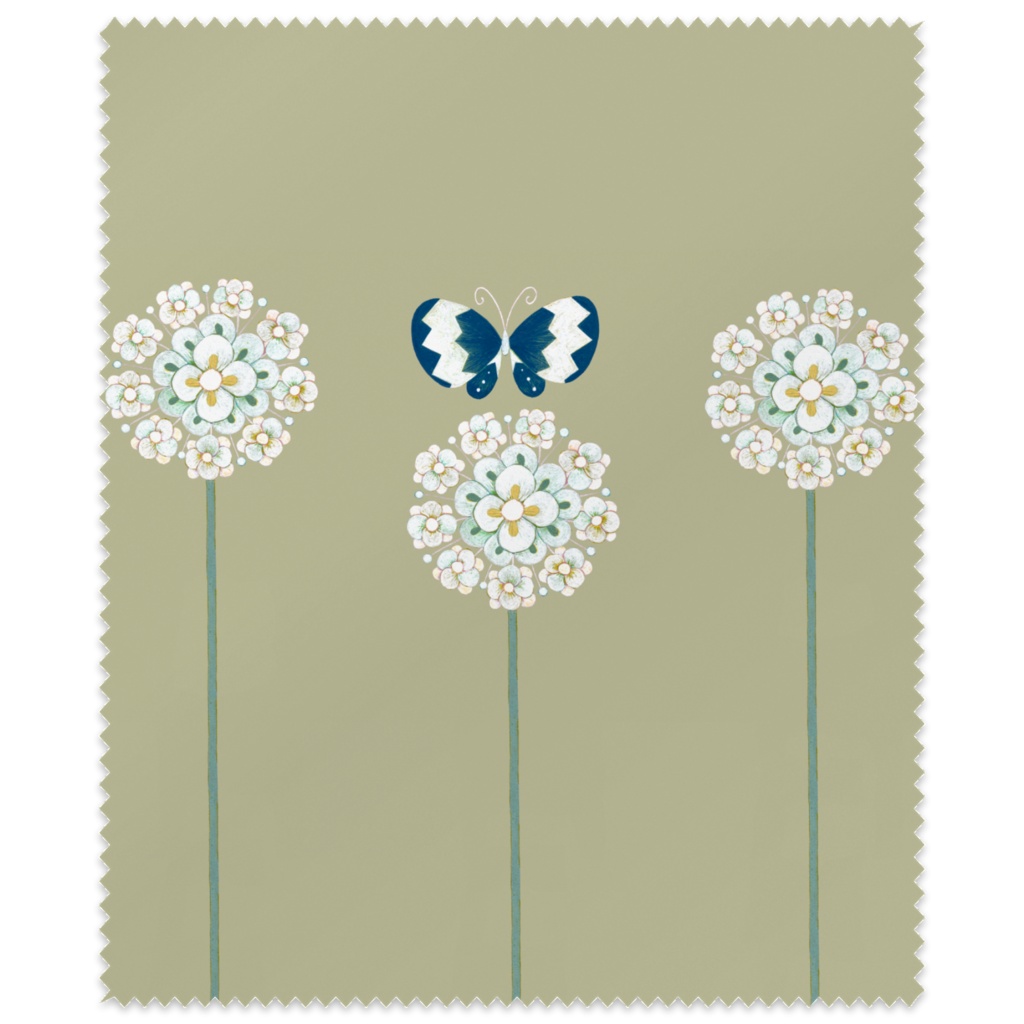 White flower メガネ拭き
