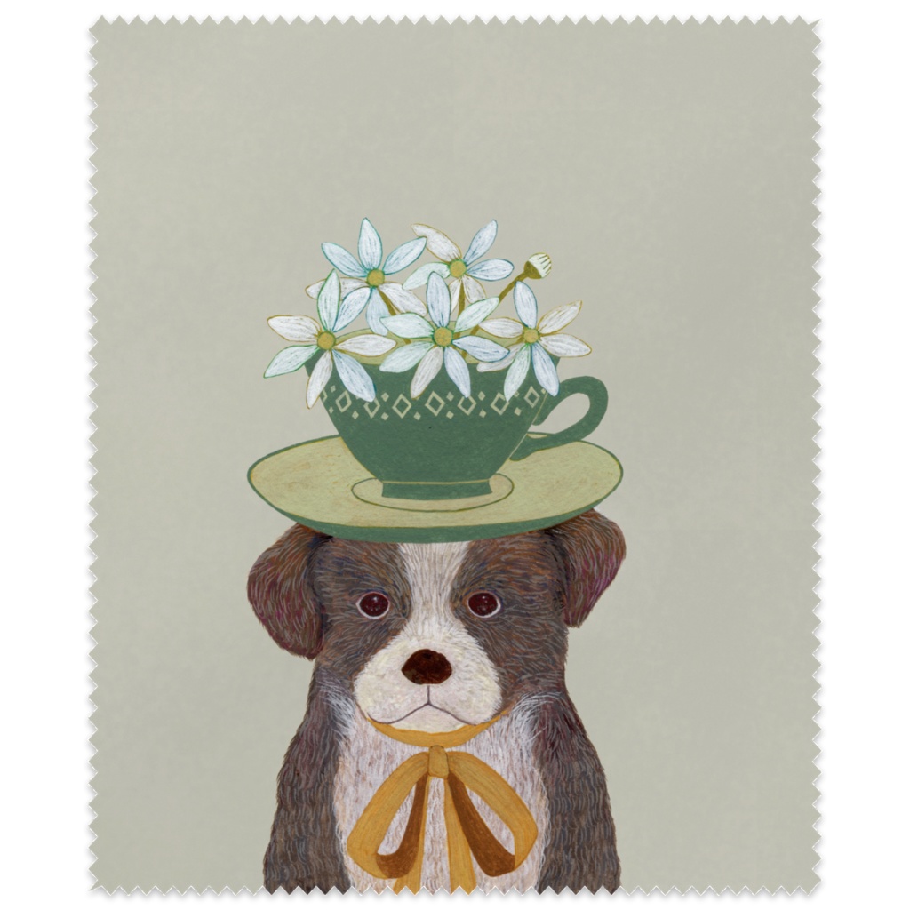 Flower dog  メガネ拭き