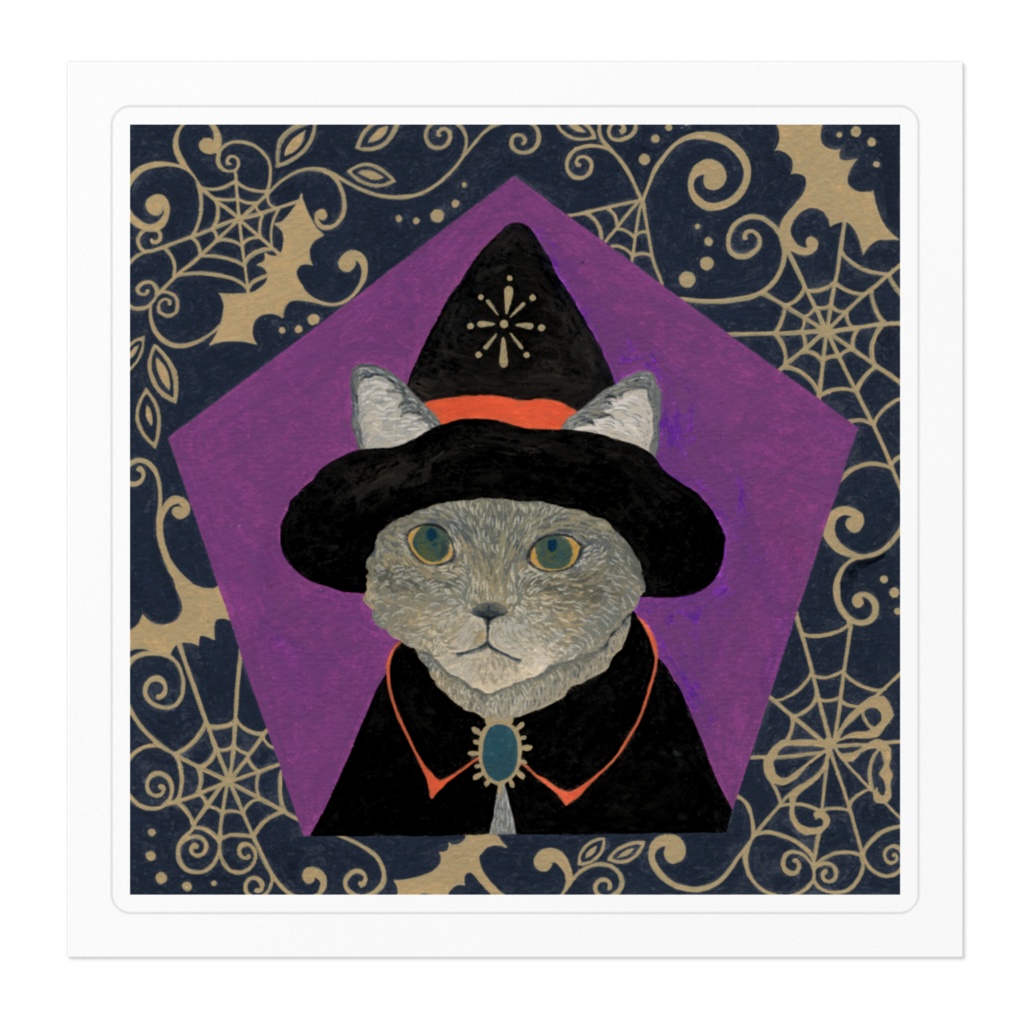 Halloween cat ステッカー100ミリ