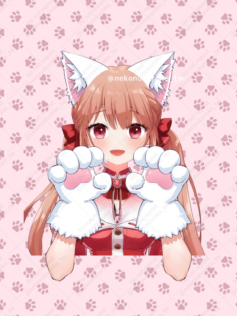 【イラスト素材】もふもふのネコの手&耳セット