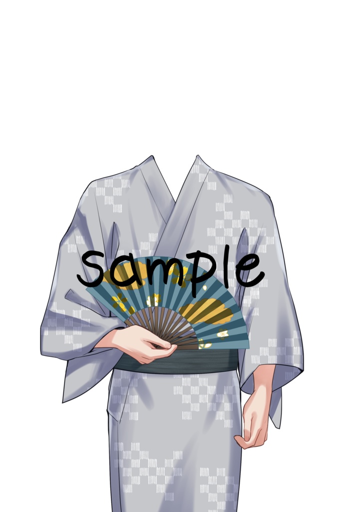 浴衣&扇子セット 男性VTuberにおすすめ!フリー素材