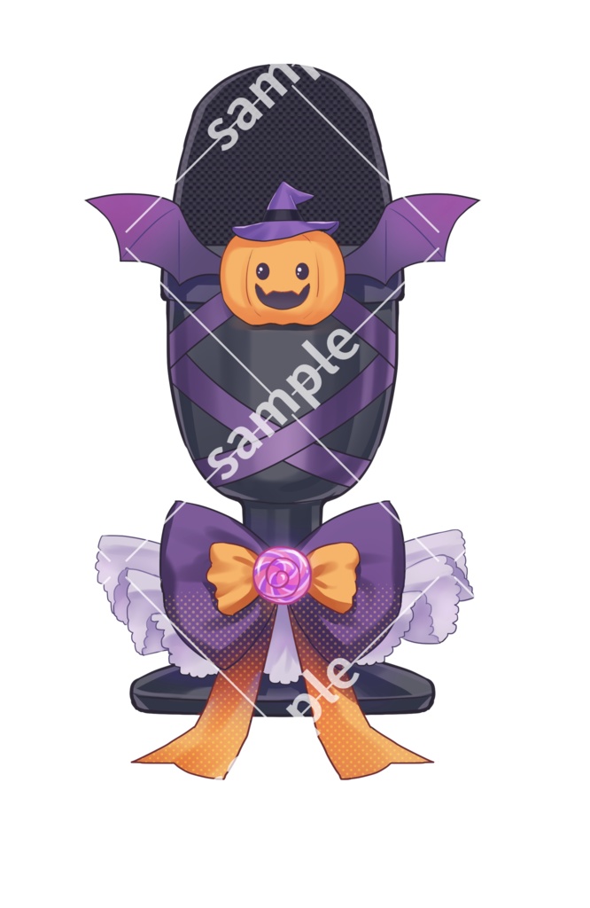 ハロウィン卓上マイク イラスト素材