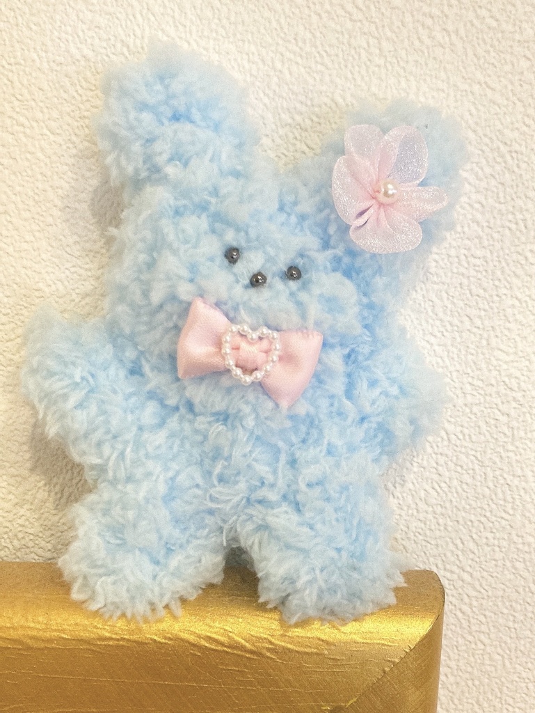 ふわふわくまのお人形(みずいろ)