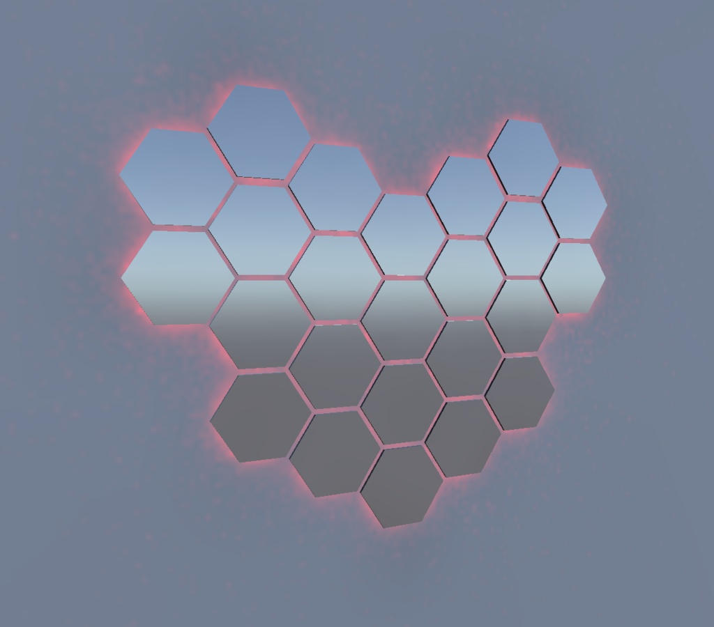 A love photo frame made of hexagon.