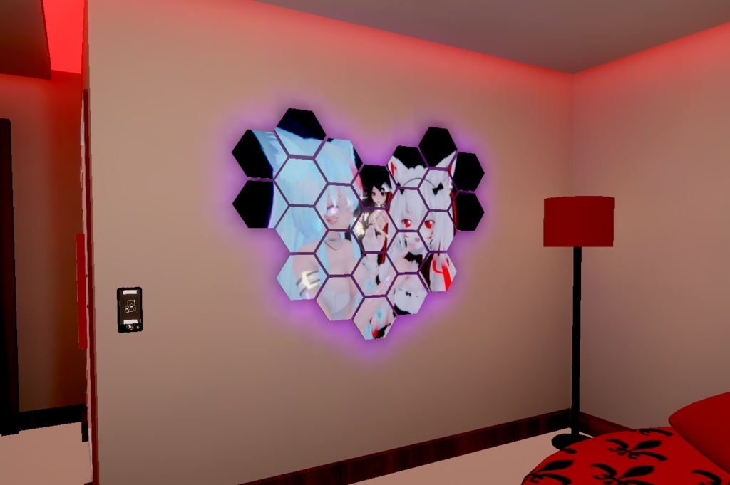 A love photo frame made of hexagon.