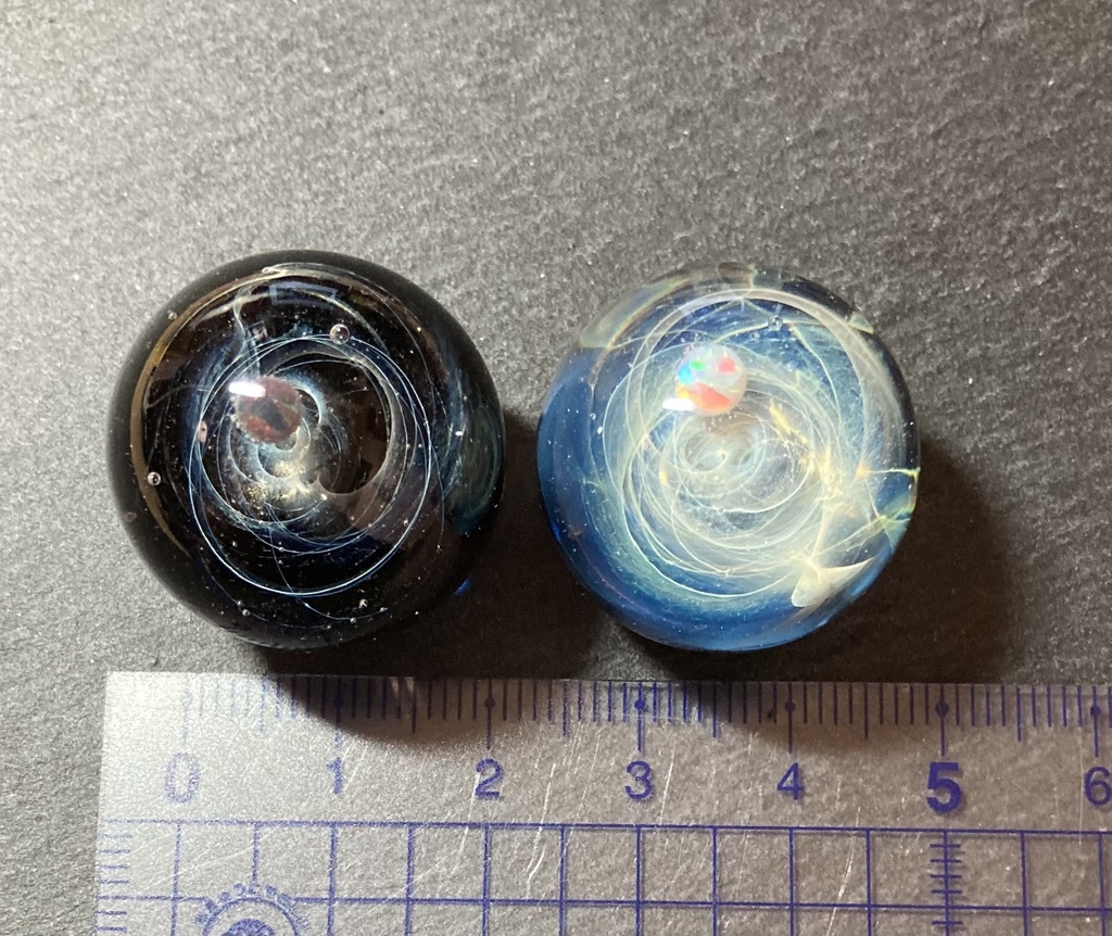 宇宙ガラス ミニマーブル ホワイトのみ1点