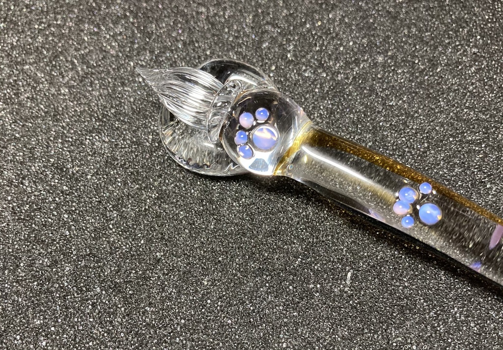 肉球 ガラスペン 三毛猫の尻尾