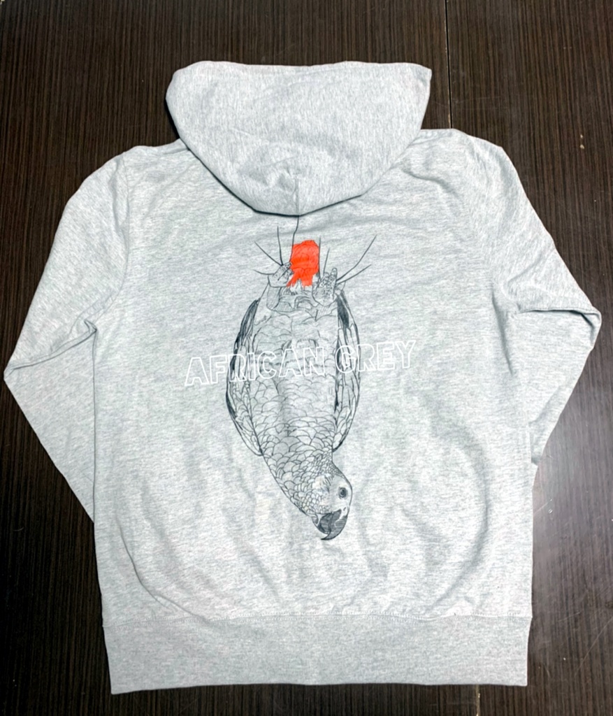 African grey(ヨウム)パーカー