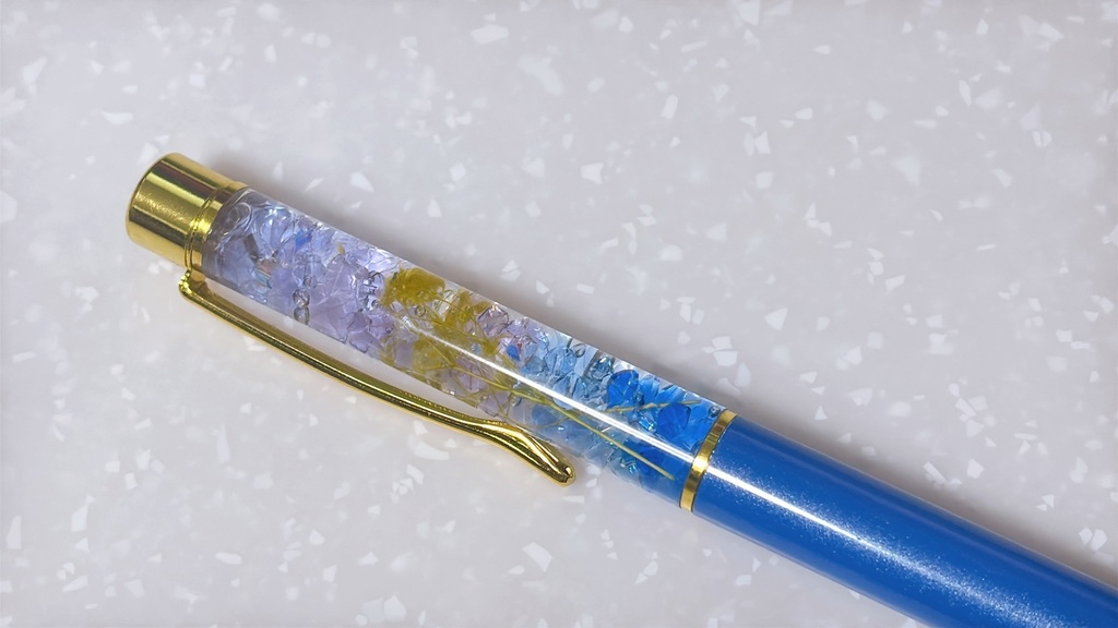 【スカイブルー】ハーバリウムボールペン