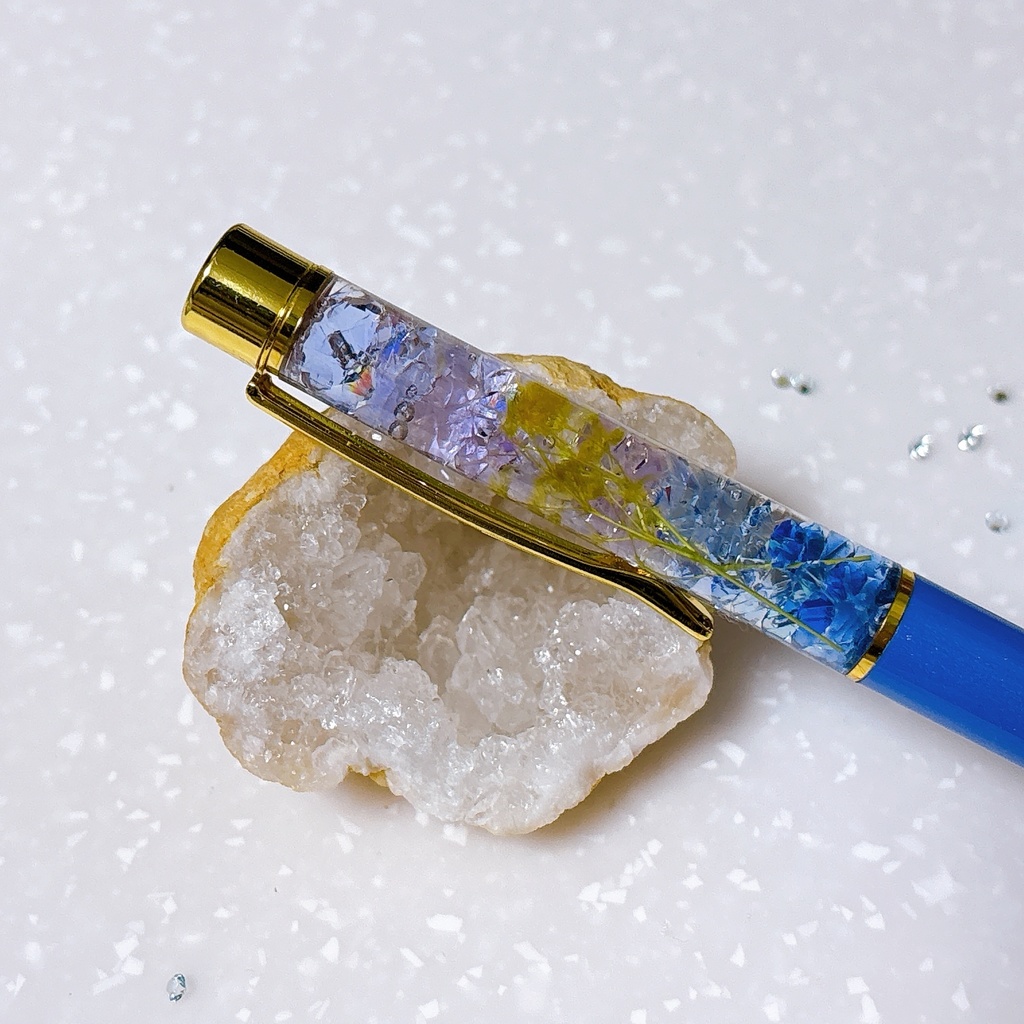 【スカイブルー】ハーバリウムボールペン