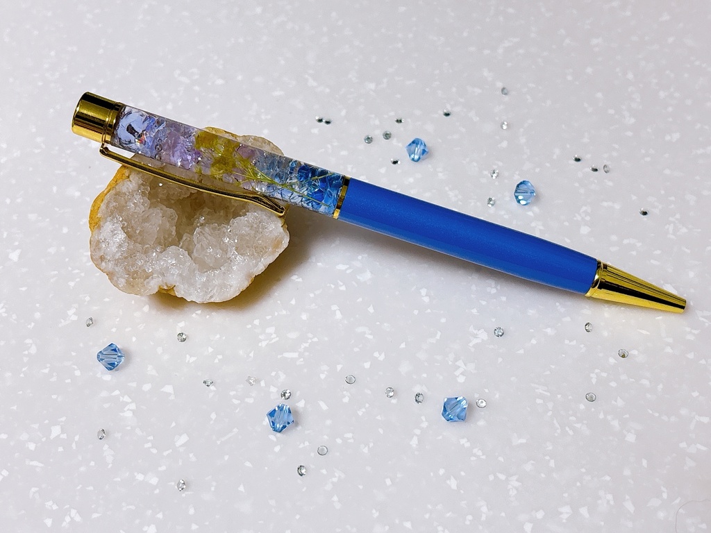 【スカイブルー】ハーバリウムボールペン