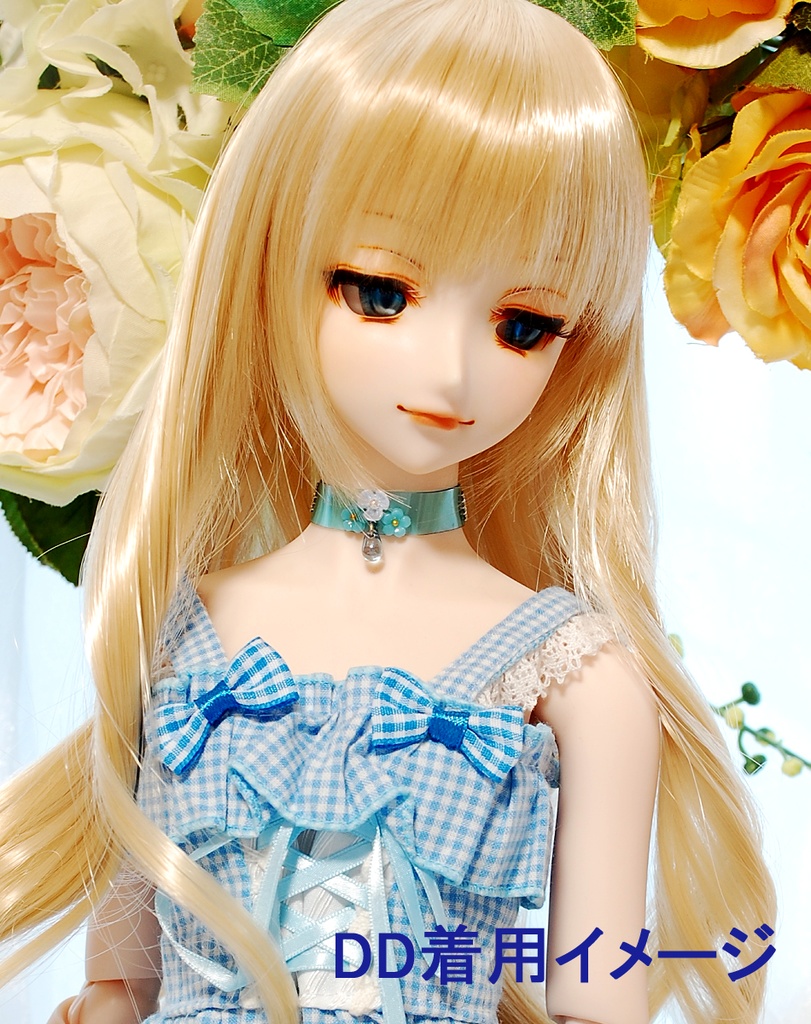 カラフルフラワーと雫チョーカー