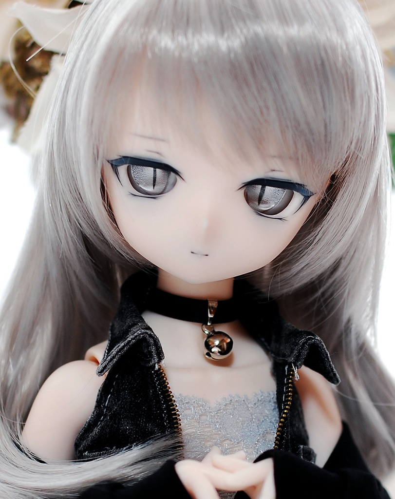 【展示】DDH-01(セミホワイト肌)カスタムヘッド+レジンアイ2組+アクセサリー1種