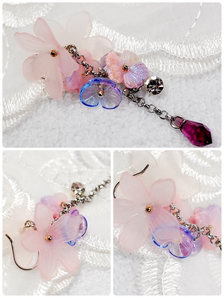 【展示】DDH-01(セミホワイト肌)カスタムヘッド+レジンアイ1組+ヘアアクセサリー1点