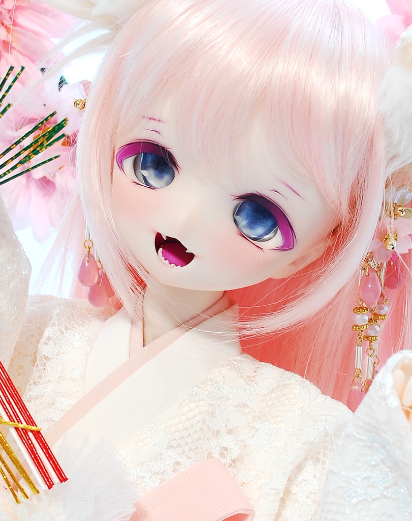 【展示】DDH-01(セミホワイト肌)カスタムヘッド+自作レジンアイ1組