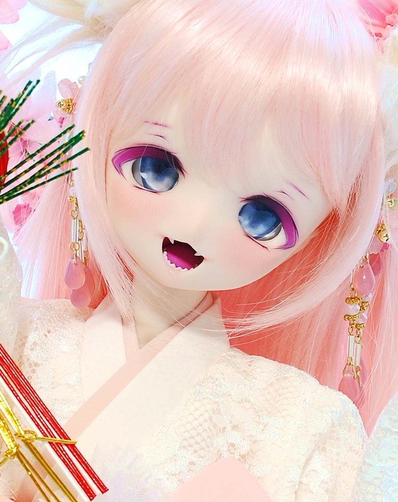 【展示】DDH-01(セミホワイト肌)カスタムヘッド+自作レジンアイ1組