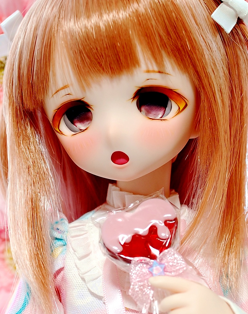 DDH-01(セミホワイト肌)カスタムヘッド+自作レジンアイ1組