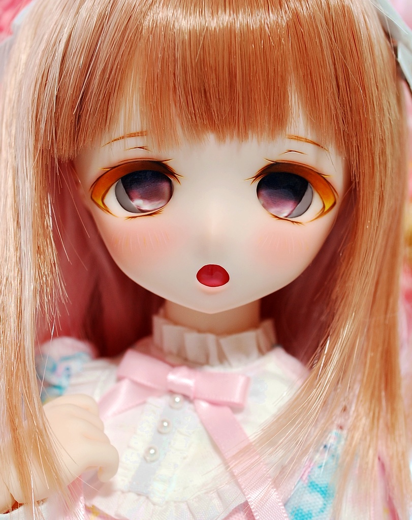 DDH-01(セミホワイト肌)カスタムヘッド+自作レジンアイ1組