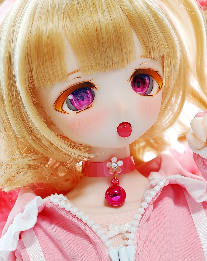 【Sold out】可愛らしさ全開✨️ / Full of Cuteness|DDH-01(セミホワイト肌)カスタムヘッド+レジンアイ+舌パーツ+おしゃぶり+チョーカー