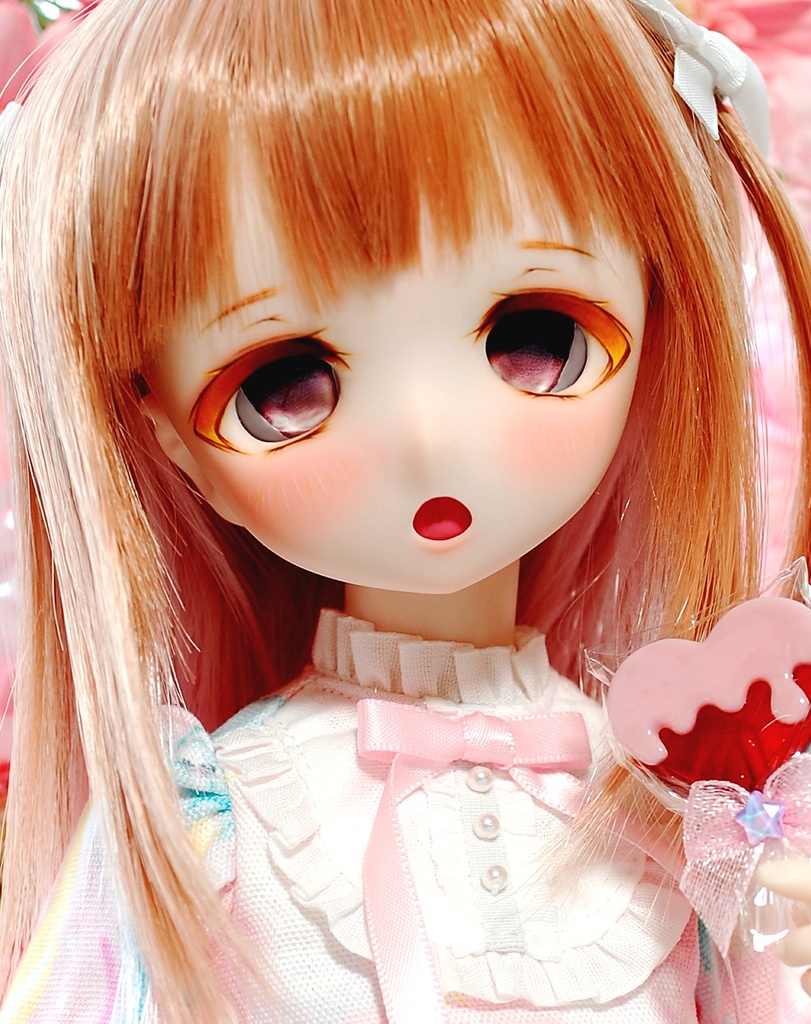 DDH-01(セミホワイト肌)カスタムヘッド+自作レジンアイ1組