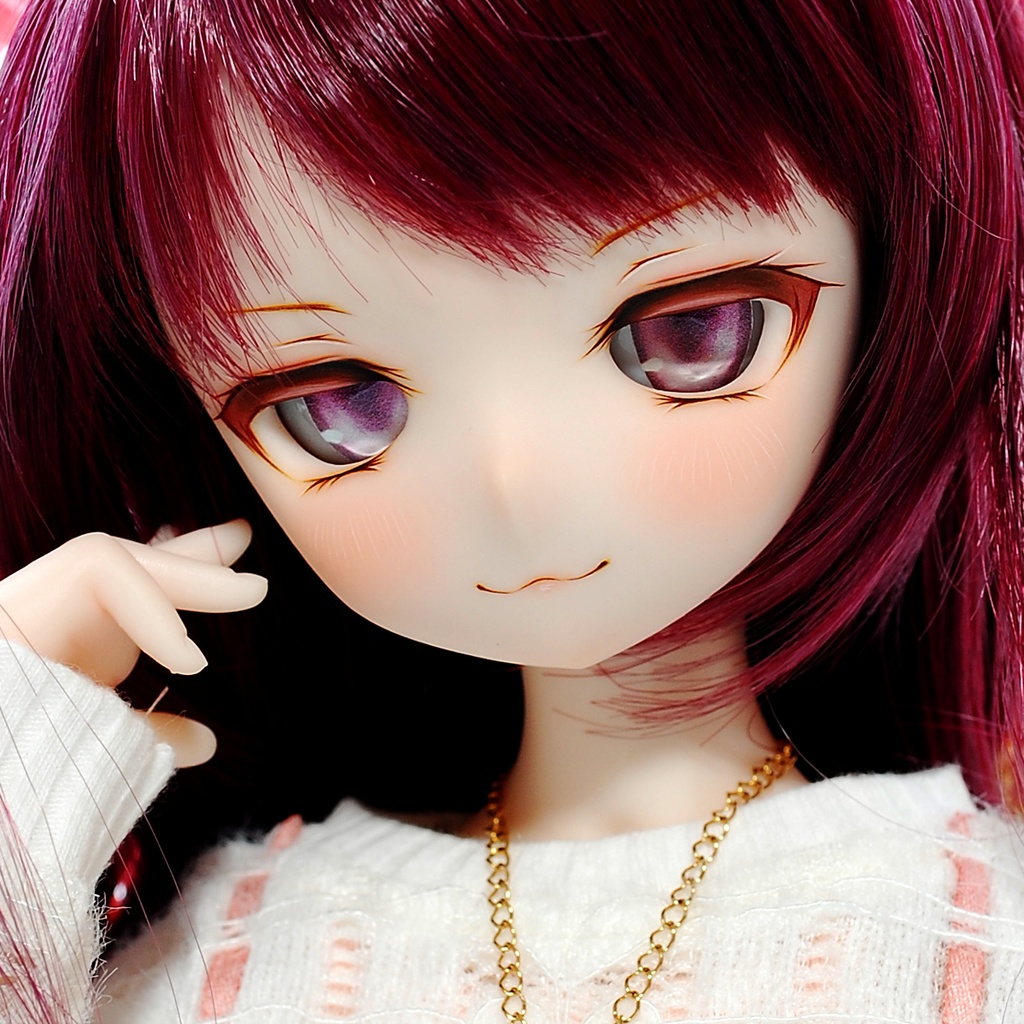 【5/3㈰20時から販売】可愛く元気に♡/Cute & Cheerful ♡ DDH-01（セミホワイト肌）カスタムヘッド+自作レジンアイ+ネックレス