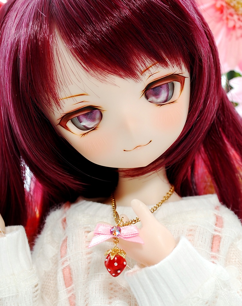 【5/3㈰20時から販売】可愛く元気に♡/Cute & Cheerful ♡ DDH-01(セミホワイト肌)カスタムヘッド+自作レジンアイ+ネックレス