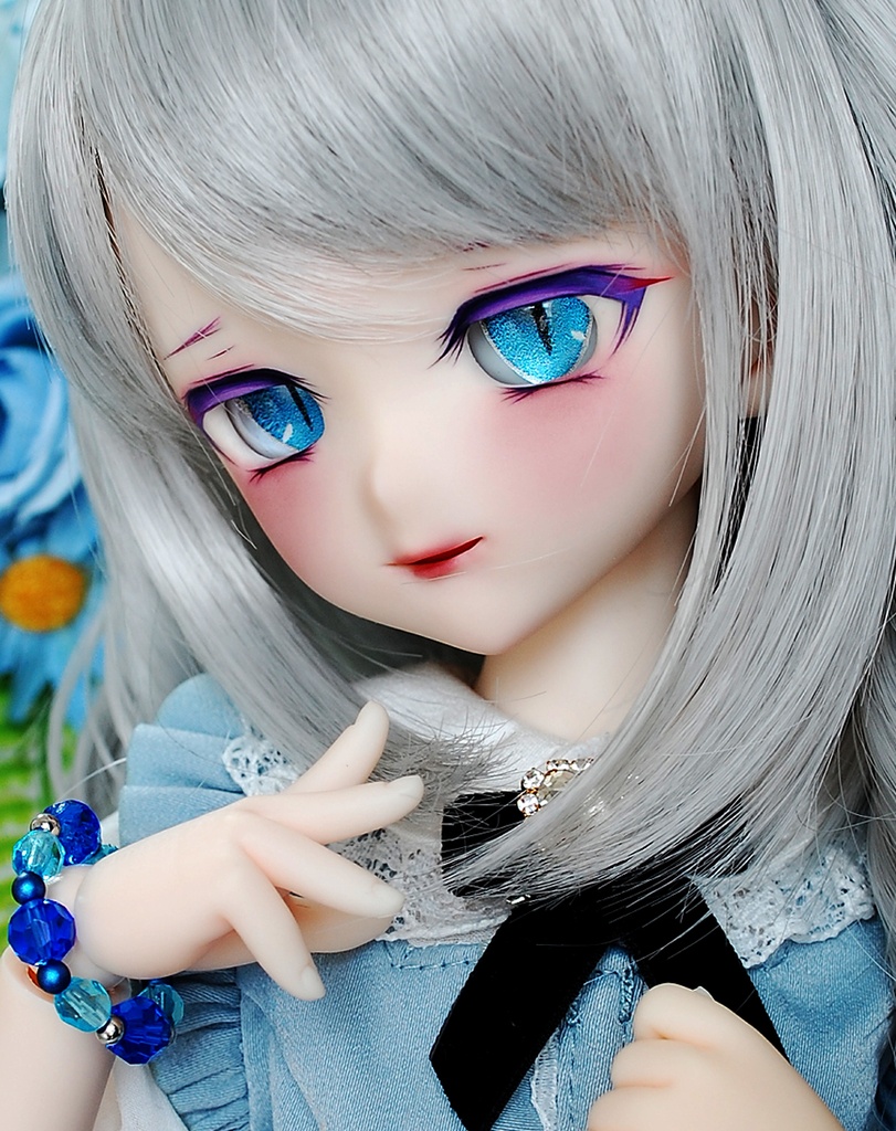 【SOLD OUT】儚い美しさ/Ephemeral Beauty DDH-10(セミホワイト肌)カスタムヘッド+自作レジンアイ+自作ブレスレット