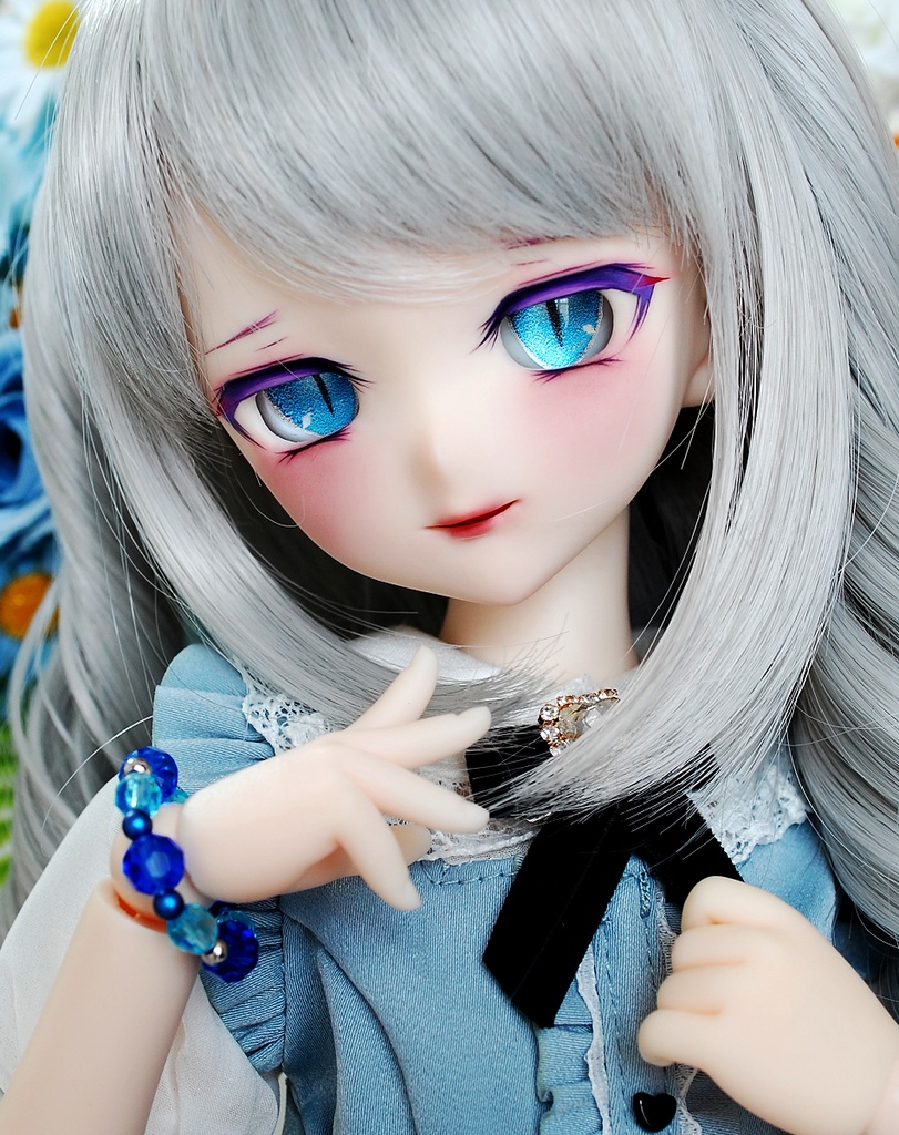 【SOLD OUT】儚い美しさ/Ephemeral Beauty DDH-10(セミホワイト肌)カスタムヘッド+自作レジンアイ+自作ブレスレット
