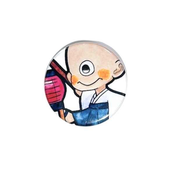 【メガネ拭き&缶バッジ セット】一つ目小僧 妖怪