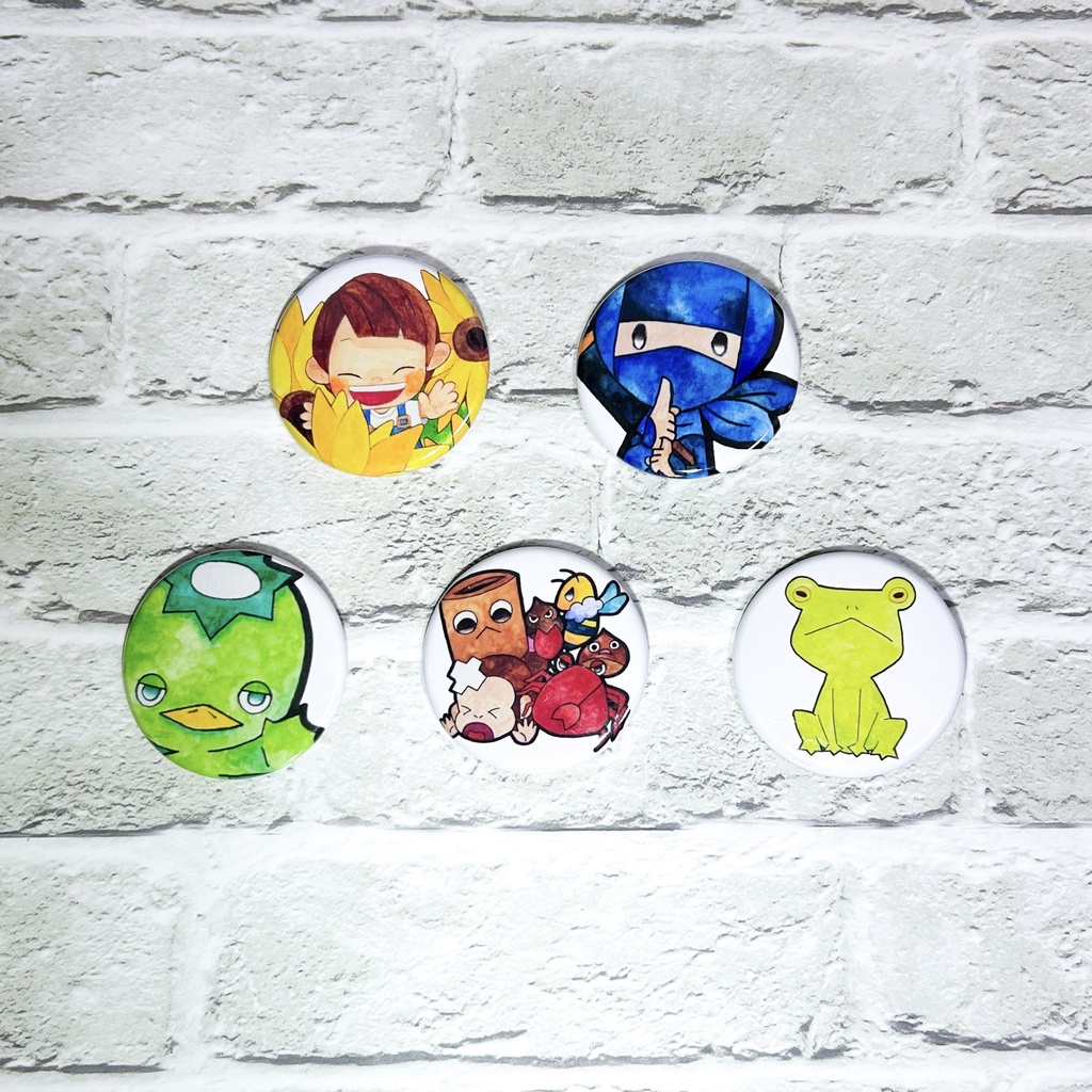 【缶バッジ】イラスト 水彩 アナログ