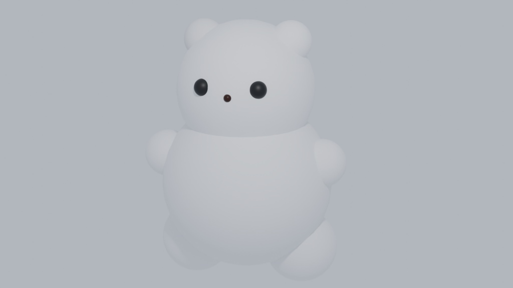 3Dくまモデル(白色)/小物用3Dモデル