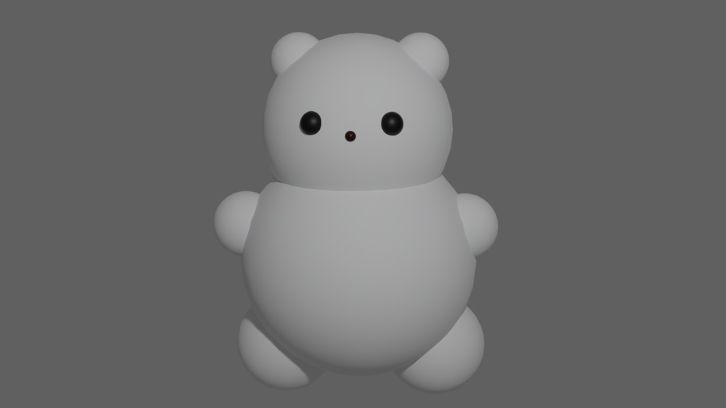 3Dくまモデル（白色）／小物用3Dモデル